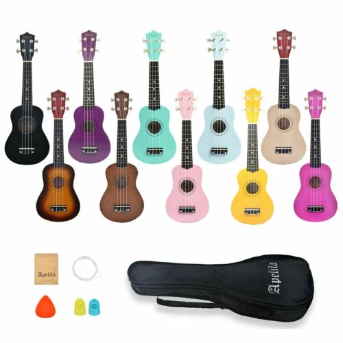 21 Inch Ukulele Soprano Acoustic Mini Hawaii Guitar Music Instrument W/gig Bag