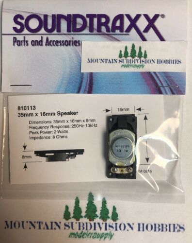 Soundtraxx 810113 Small Oval Speaker 16mm X 35mm X 8mm 8 Ohms      Modelrrsupply