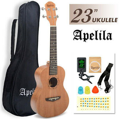 23'' Mahogany Ukulele Soprano Acoustic Hawaii Guitar Concert Music Instrument